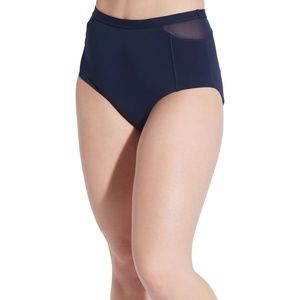 CALIA Mesh Cut Out High Rise Swim Bottom – Navy